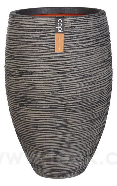 Capi Europe Květináč kulatý Rib NL, Capi, průměr 55 cm, výška 85 cm, recyklovatelná PE směs, barva anthracite