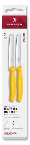 Victorinox - Sada kuchyňských nožů na zeleninu SWISS CLASSIC 11 cm 2 ks žlutá