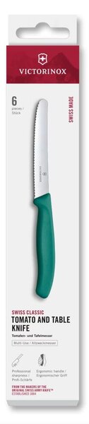 Victorinox -Sada kuchyňských nožů na zeleninu SWISS CLASSIC 11 cm 6 ks tyrkysová