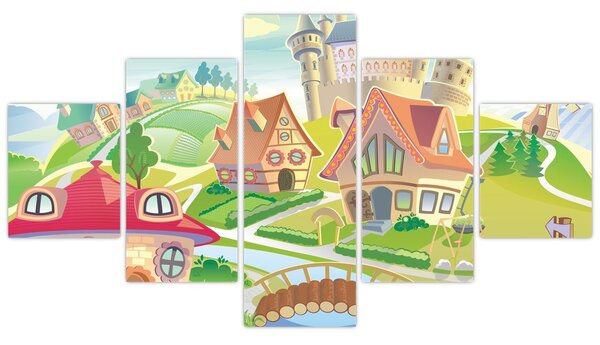 Obraz - Barevné městečko (125x70 cm)