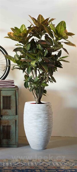 Capi Europe Květináč kulatý Rib NL, Capi, průměr 38 cm, výška 58 cm, recyklovatelná PE směs, barva ivory