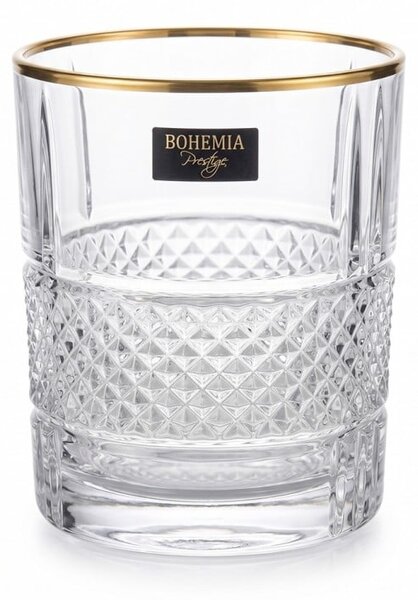 BOHEMIA PRESTIGE ELEGANTE GOLD SKLENICE NA WHISKY 340 ML SADA 6 KS