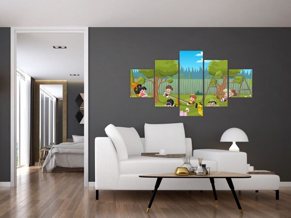 Obraz - Děti na hřišti (125x70 cm)
