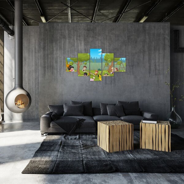 Obraz - Děti na hřišti (125x70 cm)