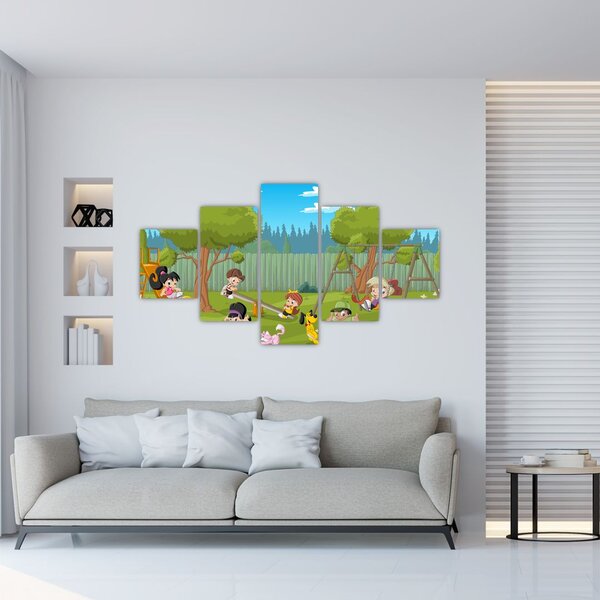 Obraz - Děti na hřišti (125x70 cm)