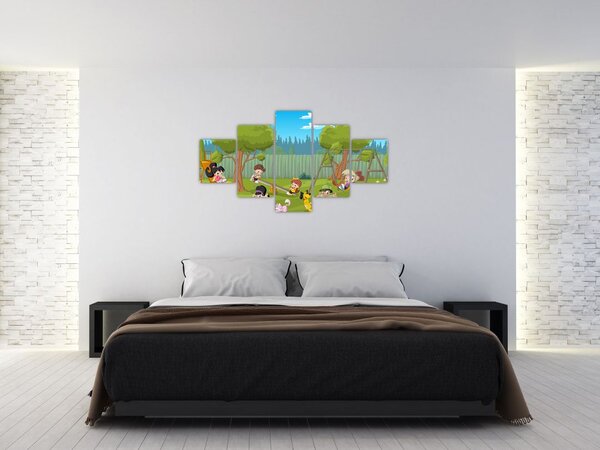 Obraz - Děti na hřišti (125x70 cm)
