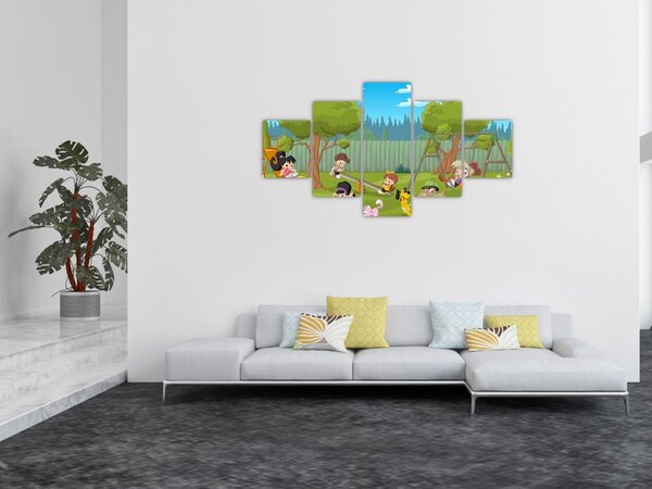 Obraz - Děti na hřišti (125x70 cm)