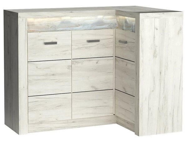 Obývací stěna INDIANAPOLIS k | sestava B | 207x227 cm + stolek 120x60 cm | kraft bílý