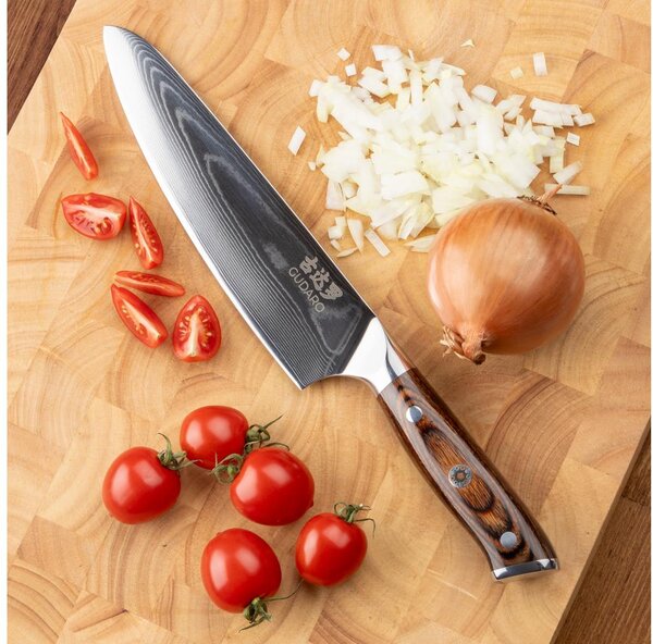 Gudaro - Damaškový šéfkuchařský nůž FENG 8", 67 vrstev oceli, délka 20 cm