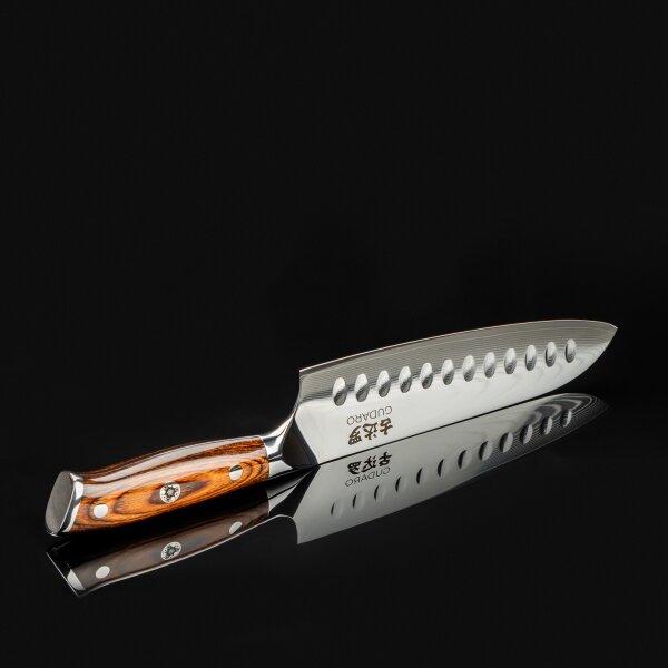 Gudaro - Damaškový Santoku kuchyňský nůž FENG 7,5", 67 vrstev oceli, délka 18 cm
