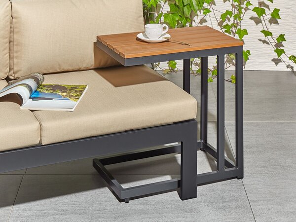 Zahradní odkládací stolek MESSINA 60 cm 35 cm Černá