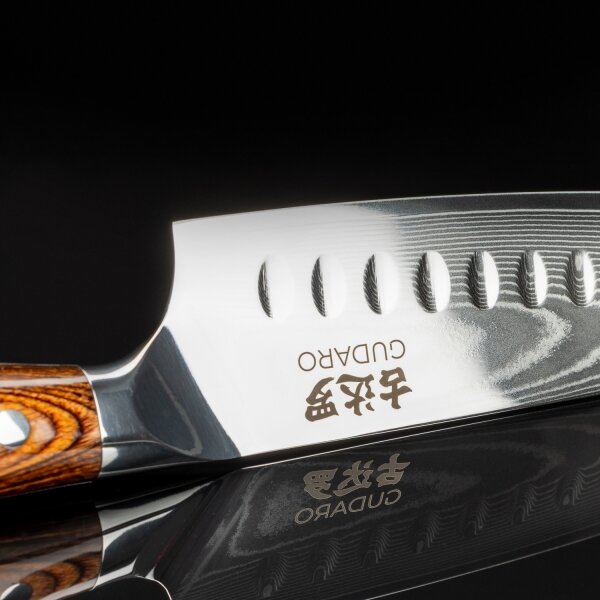 Gudaro - Damaškový Santoku kuchyňský nůž FENG 7,5", 67 vrstev oceli, délka 18 cm