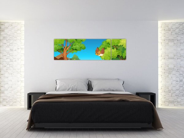 Obraz - Veselé sovičky (170x50 cm)