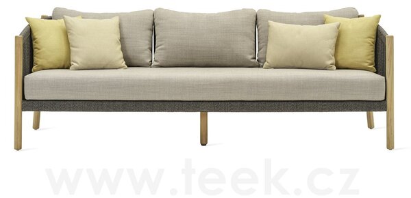 Vincent Sheppard Pohovka 3-místná Lento, Vincent Sheppard, 225x83x78 cm, rám teak, výplet lanko barva anthracite, bez sedáků