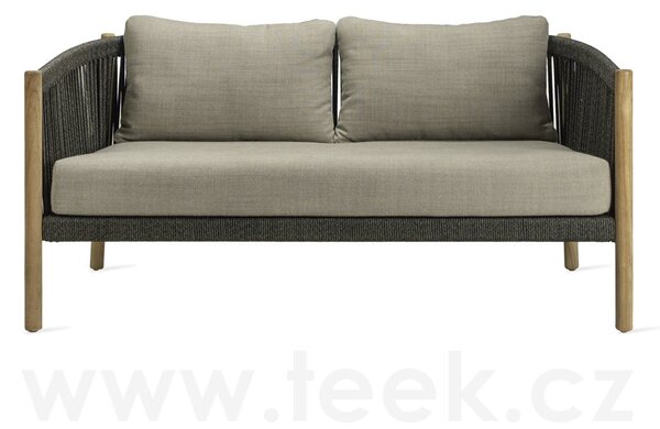 Vincent Sheppard Pohovka 2,5-místná Lento, Vincent Sheppard, 160x83x78 cm, rám teak, výplet lanko barva anthracite, bez sedáků