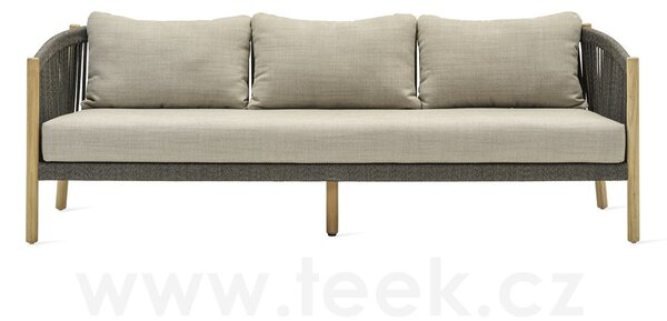 Vincent Sheppard Pohovka 3-místná Lento, Vincent Sheppard, 225x83x78 cm, rám teak, výplet lanko barva anthracite, bez sedáků