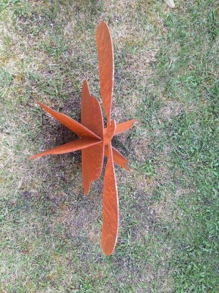 Kovová zahradní dekorace Hruška 3D velká 70 cm corten