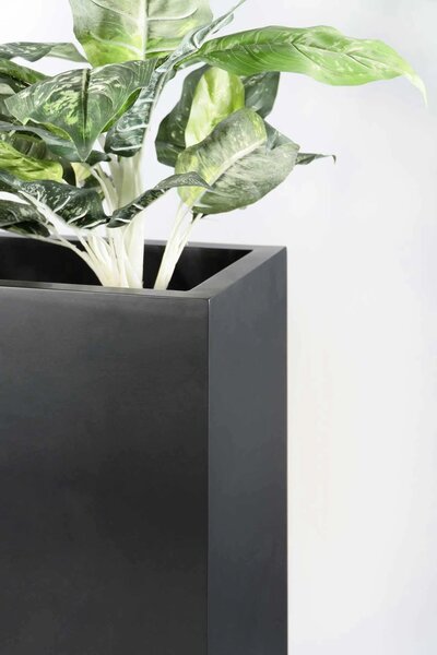 Interiérový květináč ELEMENTO, materiál MDF, výška 100 cm, černý