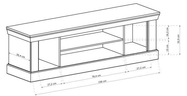 Antica K | TV stolek A15 | 162 cm | kraft zlatý