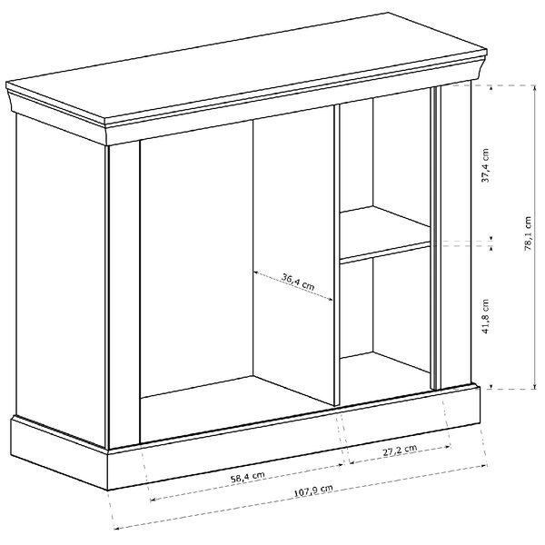 Antica K | komoda A2 | 114 cm | kraft zlatý