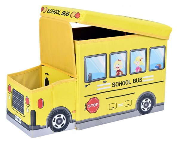 TZB Dětský skládací úložný box Bus žlutý