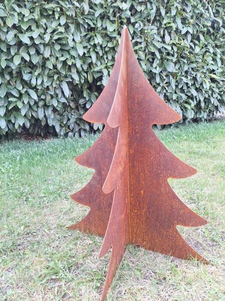 Kovová zahradní dekorace Stromek 3D velký 110 cm corten