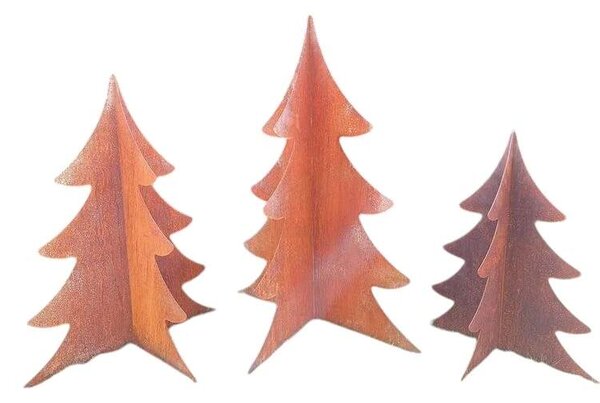 Kovová zahradní dekorace Stromek 3D střední 90 cm corten