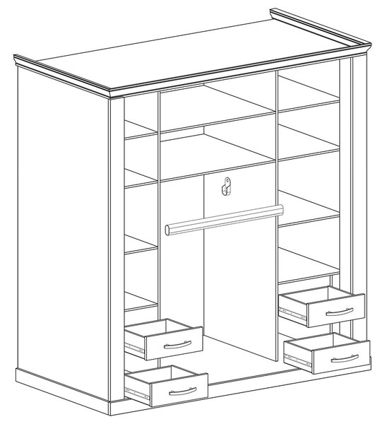 Antica K | šatní skříň A211 | 213 cm | kraft zlatý