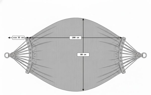Houpací síť ZENVIO COMFORT 200x80 cm, bílá + taška zdarma