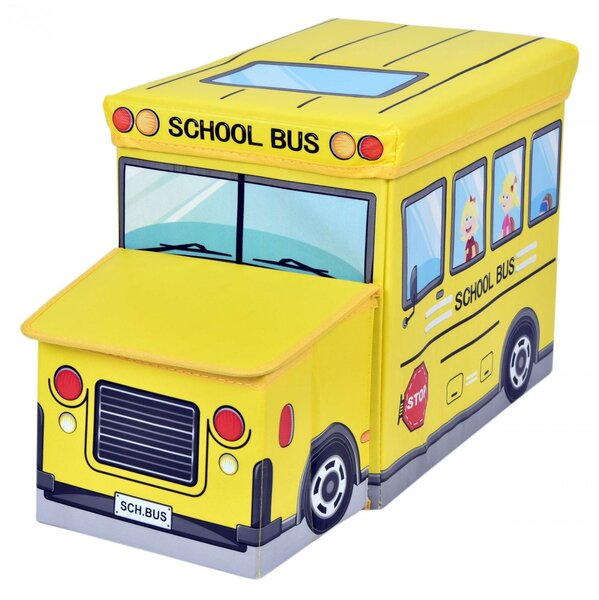 TZB Dětský skládací úložný box Bus žlutý
