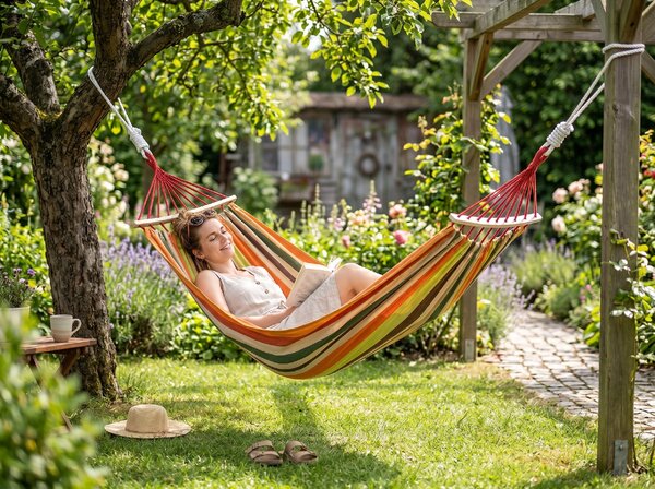 Houpací síť ZENVIO COMFORT 200x80 cm, oranžová + taška zdarma