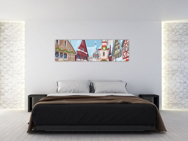 Obraz - Zimní ulička (170x50 cm)