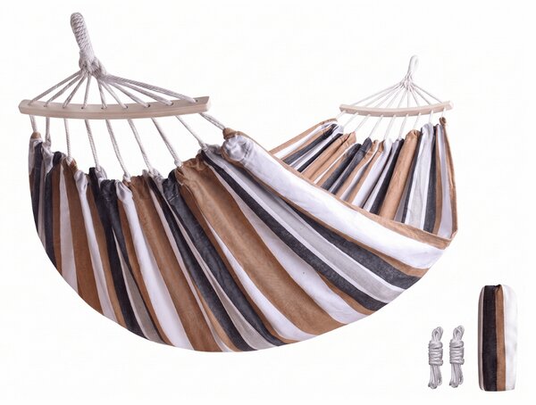 Houpací síť ZENVIO COMFORT 200x80 cm, hnědá + taška zdarma