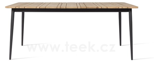 Vincent Sheppard Jídelní stůl Leo, Vincent Sheppard, obdélníkový 180x90x75 cm, rám hliník barva lava, deska teak