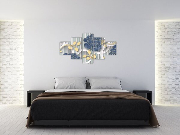 Obraz - Růže a kruhy (125x70 cm)