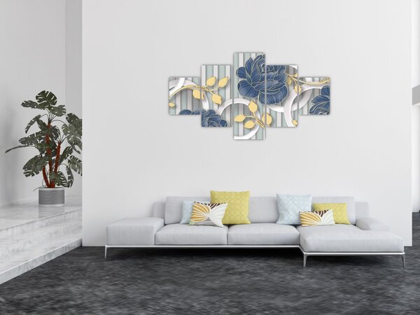 Obraz - Růže a kruhy (125x70 cm)