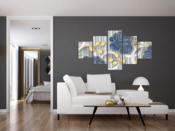 Obraz - Růže a kruhy (125x70 cm)
