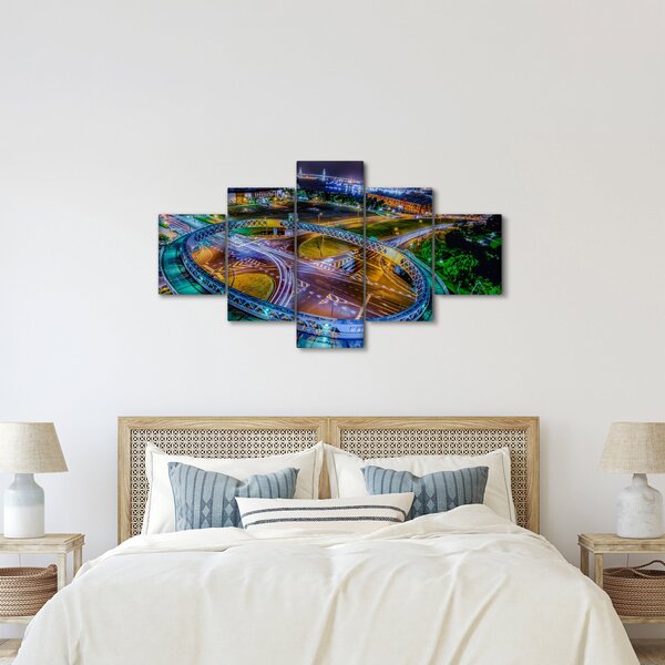 Obraz - panorama nočního města (125x70 cm)