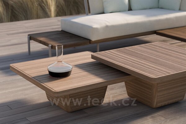 Manutti Teakový konferenční stolek Cobi, Manutti, obdélníkový 113x79x37 cm, brushed teak, vystavený vzorek
