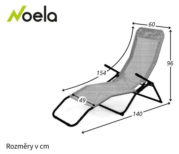 Noela Relaxační skládací lehátko CHEESE šedá