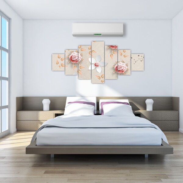 Obraz - Květy růží (210x100 cm)