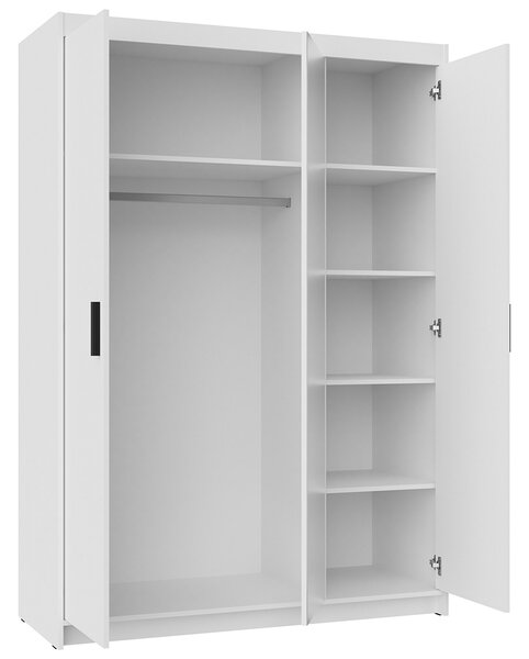 Šatní skříň ELENA 3D + zrcadlo | 133 cm | bílá