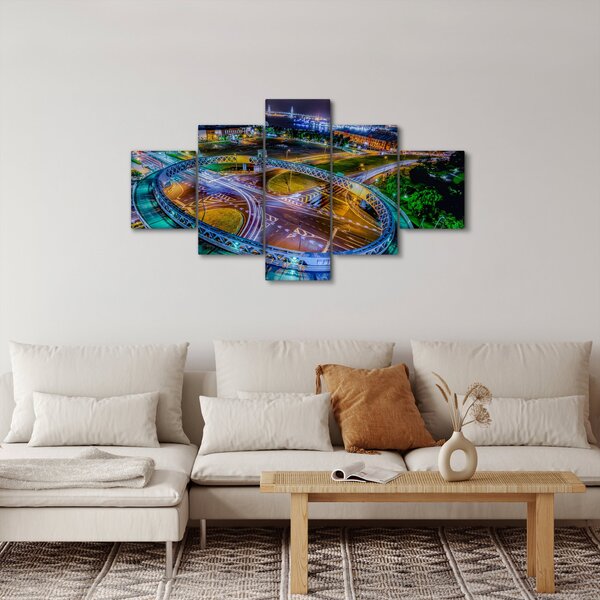Obraz - panorama nočního města (125x70 cm)