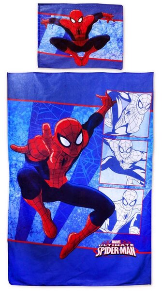 Setino Dětské povlečení Spiderman modrá červená 140x200 na jednu postel