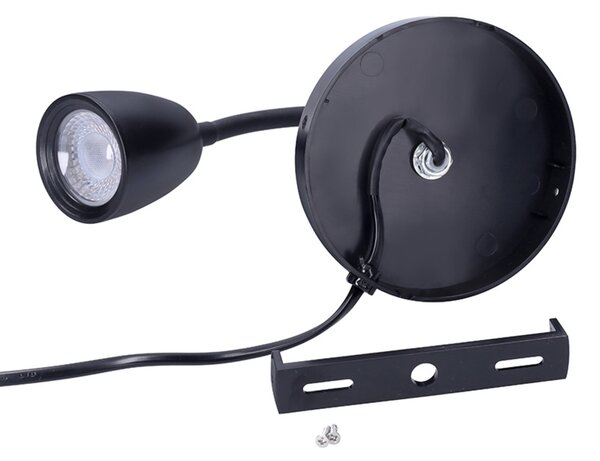Solight LED nástěnná lampička, stmívatelná, 4W, 280lm, 3000K, černá WO54-B