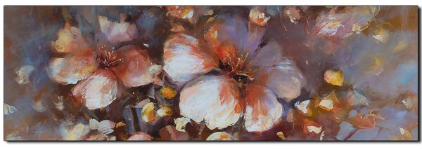 Obraz na plátně - Květ mandlí, reprodukce ruční malby - panoráma 5273A (105x35 cm)