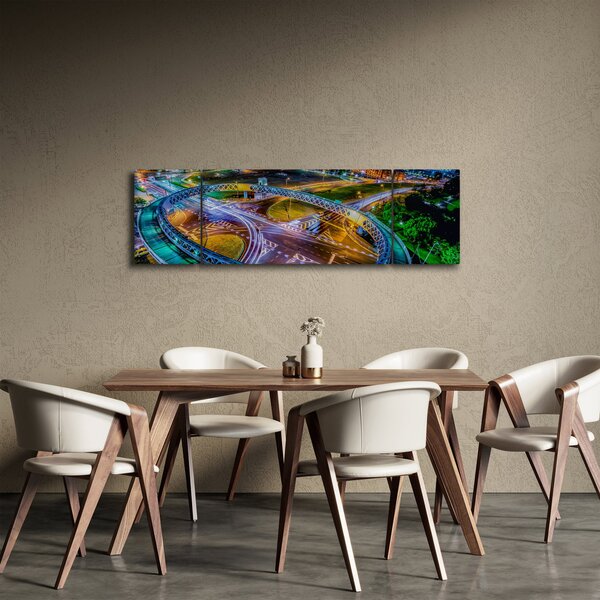 Obraz - panorama nočního města (170x50 cm)