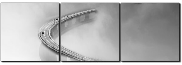Obraz na plátně - Most v mlze - panoráma 5275QB (150x50 cm)