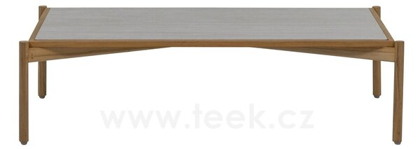 Apple Bee Konferenční stolek St.Lucia, Apple Bee, 128x70x35 cm, rám teak, deska keramika Travertino White