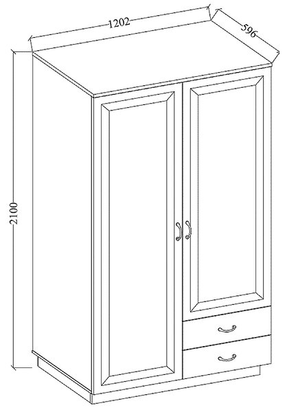 FLAWIA | šatní skříň 2D2S | 120 cm | Stilo ab | artisan/bílá